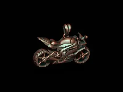 Motorcycle sport pendant basrelief 3D print model