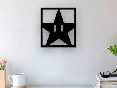 Super Mario Star Wall Art 3D print model