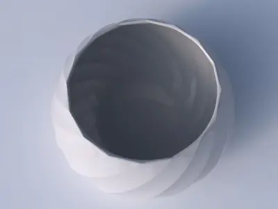 Bowl squeezed twisted with bands uniform vertical 3D print model