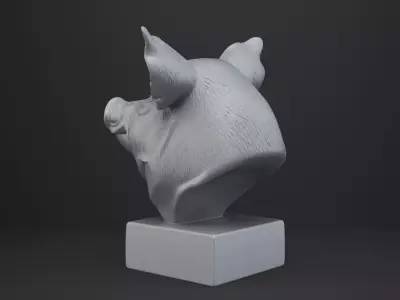 Pig Bust - Animal Figurine 3D print model