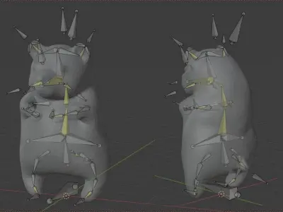 Hamster Bear Rigged Animal Character Game Ready Low-poly 3D model