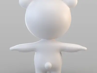Cartoon Biped Bear 3D model