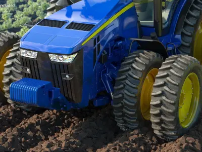 John Deere Tractor Dual Wheels 3D model