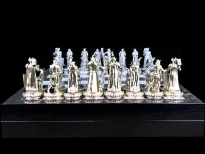 Elf Chess Set - 6 Different Elves Chess Pieces 3D print model
