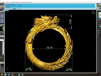 Dragon Shape Carved Men Ring Jewelry 3857 3D print model