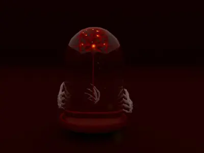 Flower Under The Glass Dome PBR high-poly  3D model