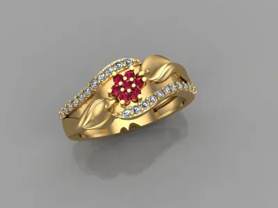 Women diamond ring 3dm 3D print model