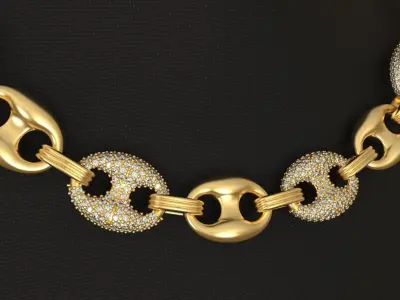 Gucci Sailor Puff  Link Necklace or bracelet 3D print model