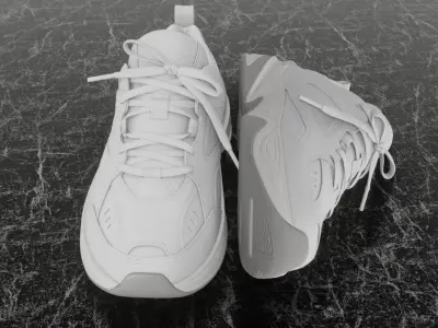 3D WHITE SHOES Low-poly 3D model