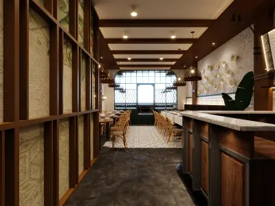 Coffeshop 3D Rendering Interior Blender - Fbx - Obj 3D model