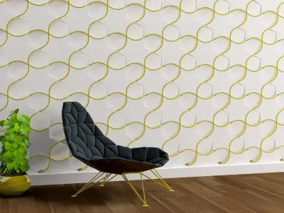 Panel wall Low-poly 3D model