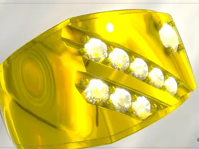 Luxury Diamond Gold Ring Low-poly 3D model
