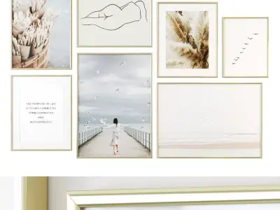 Ocean touch poster set 3D model