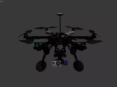 3D model of a drone with multiple rotors 3D model