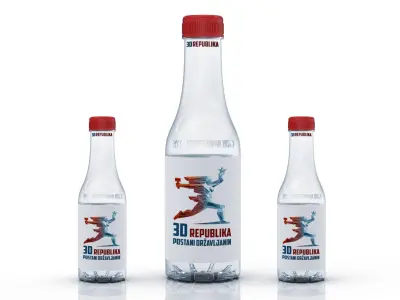 Bottle design water and beer for label design  3D model