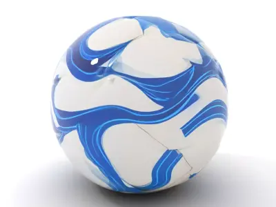 Blue Swirl Soccer Ball model pack Low-poly 3D model