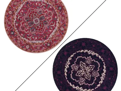 Round Rug Set 61 3D model