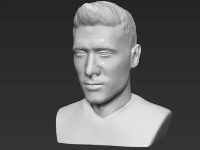 Robert Lewandowski World Cup 2018 bust ready for 3D printing 3D print model