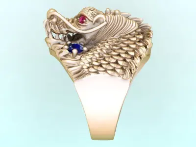 Dragon Rings - Men ring - N5377 3D print model