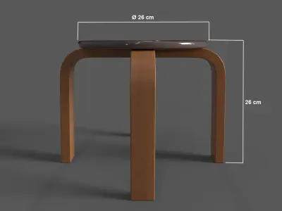 QuadStool 26cm Low-poly 3D model