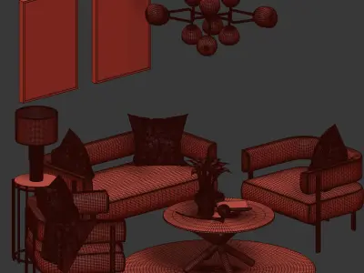 Living Set 01  3D model