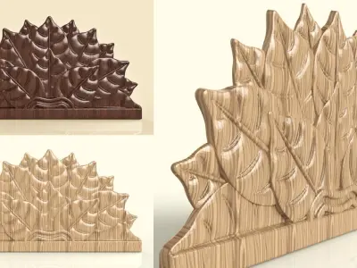 BED HEADBOARD - LEAVES 3D print model