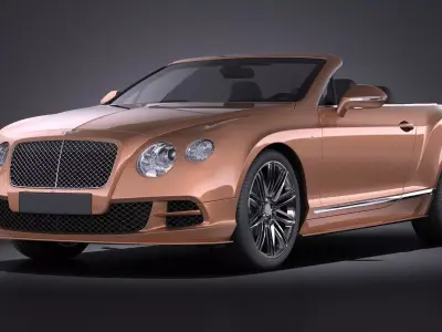 Bentley Continental GT Speed Cabrio 2015 VRAY 3D model