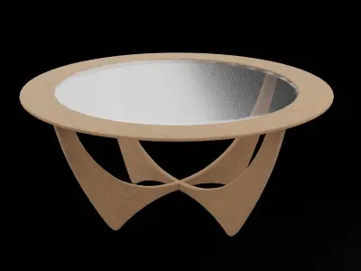 Glass Circular Table Low-poly 3D model