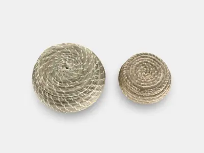 FRYKEN basket with lid set of 3 Low-poly 3D model