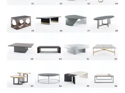 Coffee Tables Pack -100 Models Low-poly 3D model