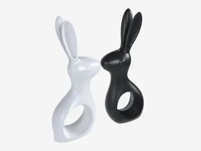 Ceramic Hare Figurines 3D model