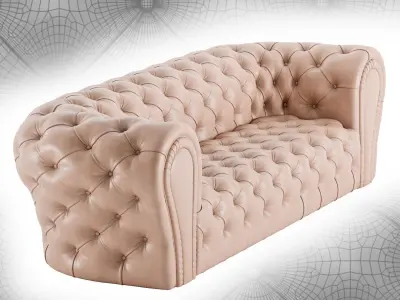 luxury Italian leather sofa 3D model