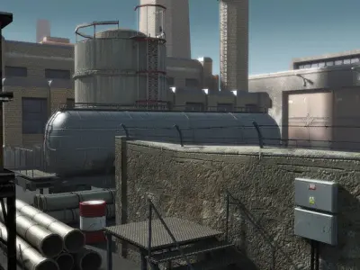 Industrial Buildings 2 Low-poly 3D model