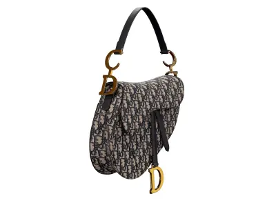 Dior Saddle Bag Blue Oblique Jacquard 3D model