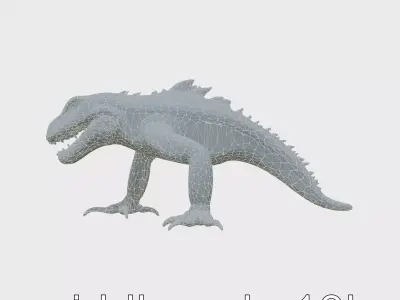 Slick-Scaled Monster with Teeth and Suction Cup Limbs 3D Model Low-poly 3D model