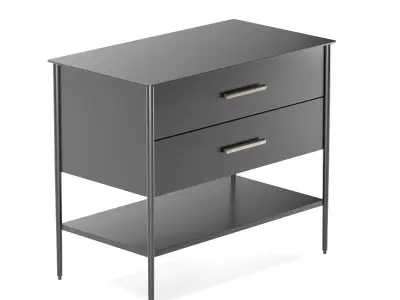 Metalwork Nightstand 28in Free 3D model