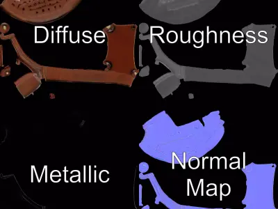 Classic Brown Leather Sofa model pack Low-poly 3D model