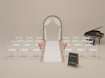 Outdoor Wedding Low-poly 3D model