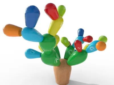 Cactus decorative toy  Low-poly 3D model