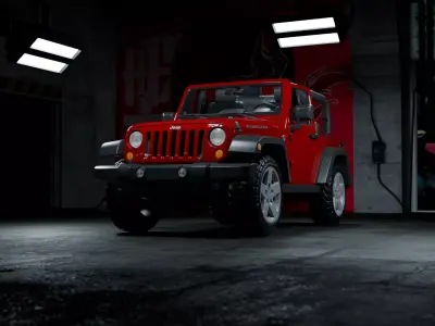 Jeep Wrangler Low-poly 3D model by SpeedMesh3D