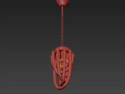 Chandelier modern glass and metal 3D model