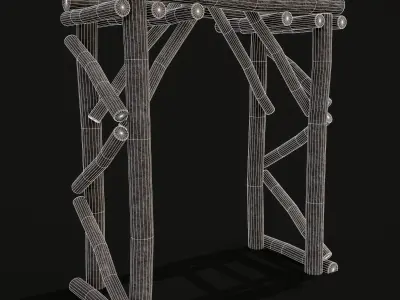 Primitive Log Archway Low-poly 3D model