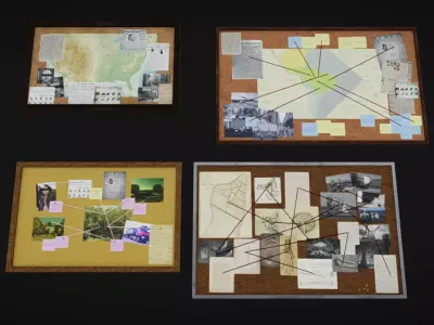 Bulletin Board 02 Low-poly 3D model