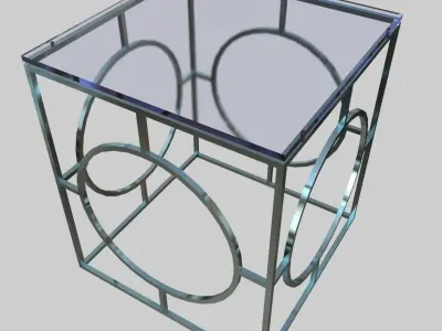 Glass Table 11 Low-poly 3D model