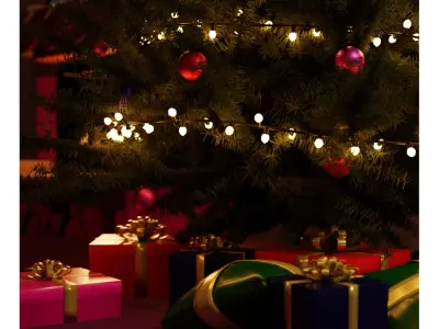 Festive Christmas Tree with Gifts 3D model