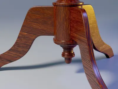 Table round wooden 3D model