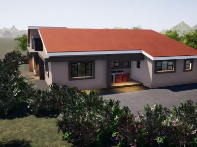 Three Bedroom Low-poly 3D model