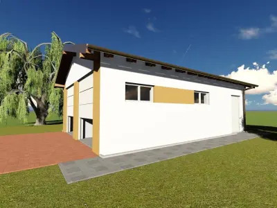 Garage with car 3D model