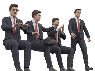 Man in Formal Wear - Posed Business Character 3D model