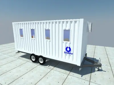 taquilla office with two chairs and desk Free 3D model